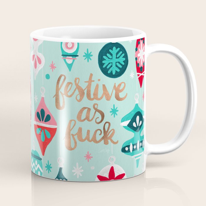 Festive As Fuck - Mint Palette Coffee Mug Gallery Image 1