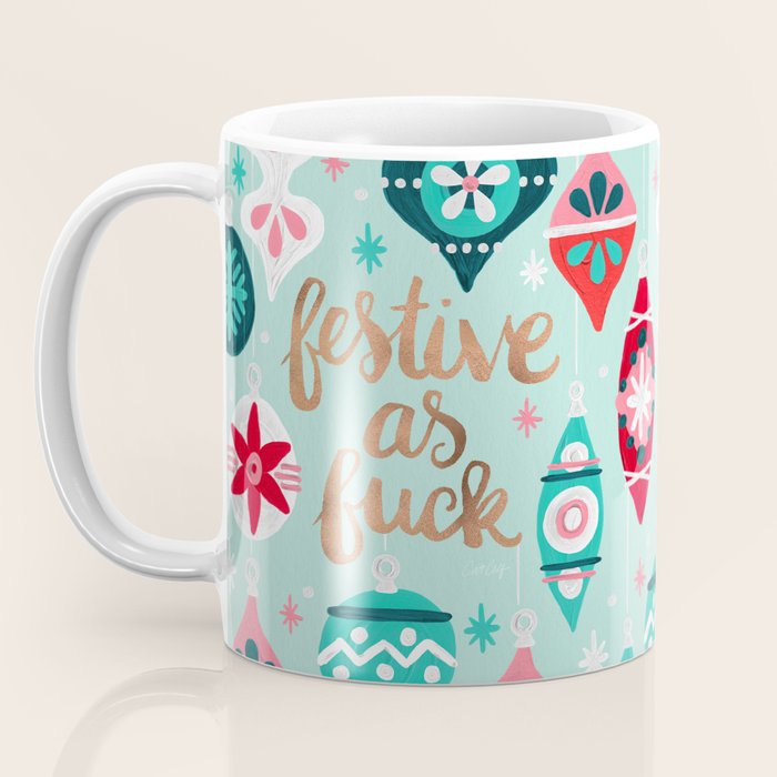 Festive As Fuck - Mint Palette Coffee Mug Gallery Image 3