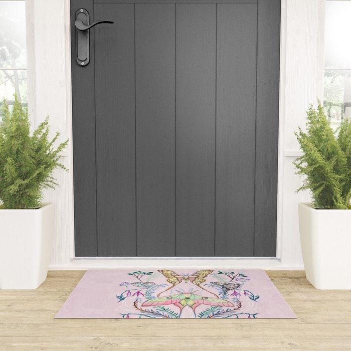Chinese Moon Moth and Butterflies Welcome Mat Gallery Image 3