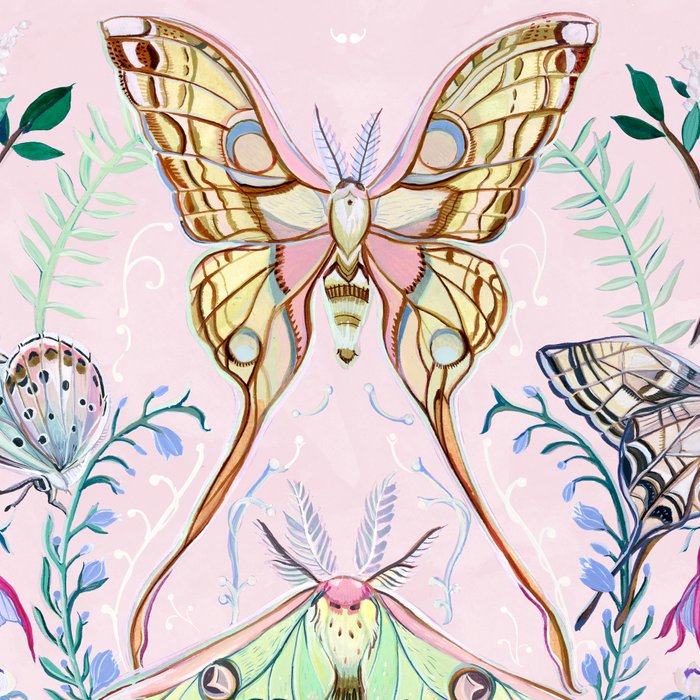 Chinese Moon Moth and Butterflies Coffee Mug Gallery Image 2