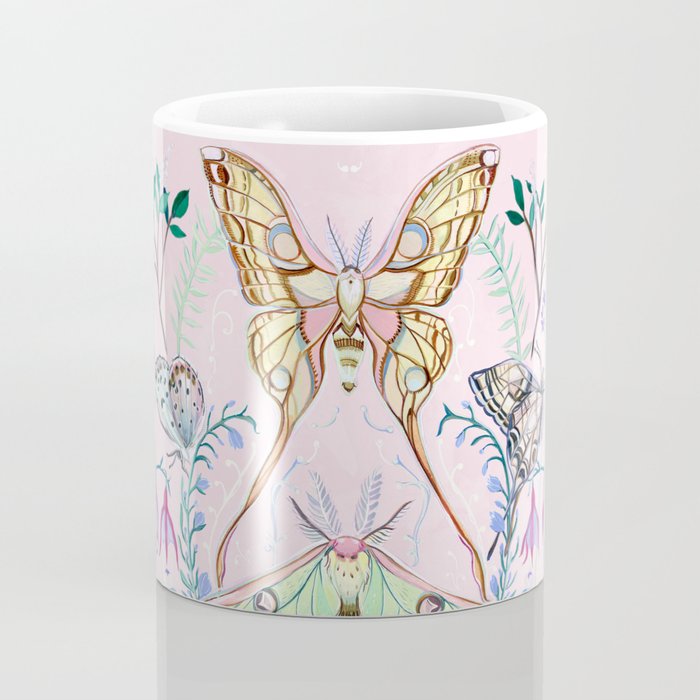 Chinese Moon Moth and Butterflies Coffee Mug Gallery Image 4
