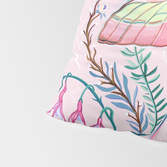 Chinese Moon Moth and Butterflies Pillow Sham Gallery Image 4
