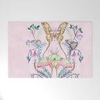 Chinese Moon Moth and Butterflies Welcome Mat Gallery Image 1