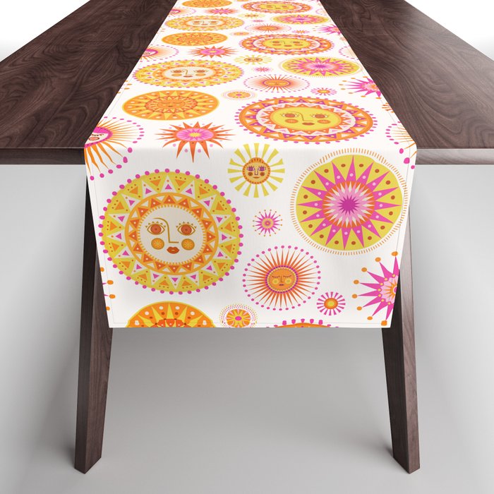 Retro Suns - Pink and Yellow Table Runner Gallery Image 1