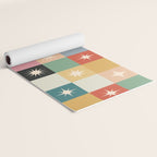 Retro Festive Sparkle Checker  Yoga Mat Gallery Image 2