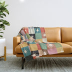 Retro Festive Sparkle Checker  Throw Blanket Gallery Image 1