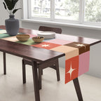 Retro Festive Sparkle Checker  Table Runner Gallery Image 2