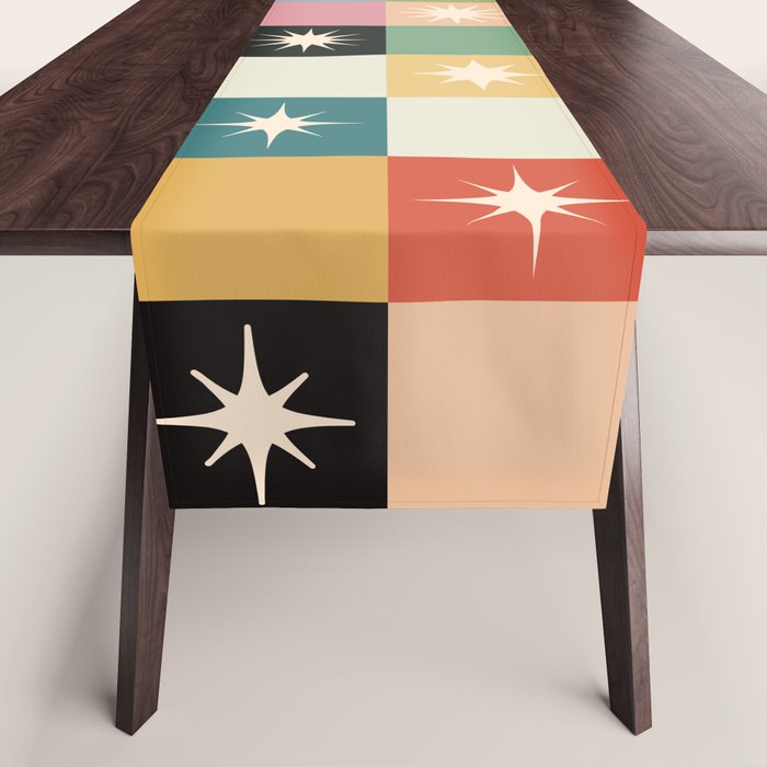 Retro Festive Sparkle Checker  Table Runner Gallery Image 1