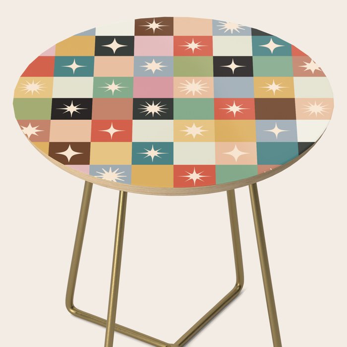 Retro Festive Sparkle Checker  Side Table Gallery Image 2