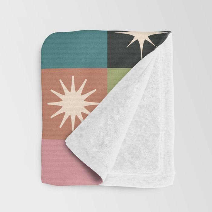 Retro Festive Sparkle Checker  Throw Blanket Gallery Image 3