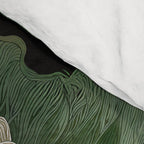 Floral Japandi Wall Art Lotus Flower Print Japanese Wall Art Sage Green Poster Wabi Sabi Painting Comforter Gallery Image 4