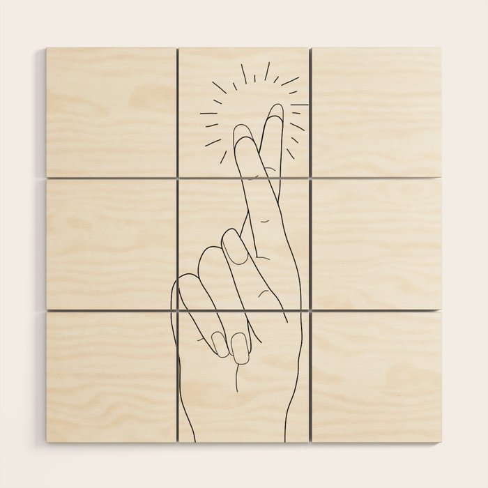 Fingers Crossed Wood Wall Art Gallery Image 1