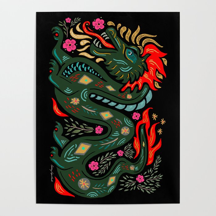 Dragon - Red, Black, Green Poster Gallery Image 4