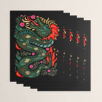 Dragon - Red, Black, Green Wrapping Paper Gallery Image 3