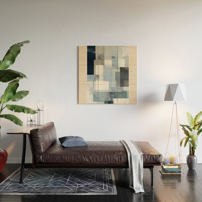 Soft Blue Forms III Wood Wall Art Gallery Image 2