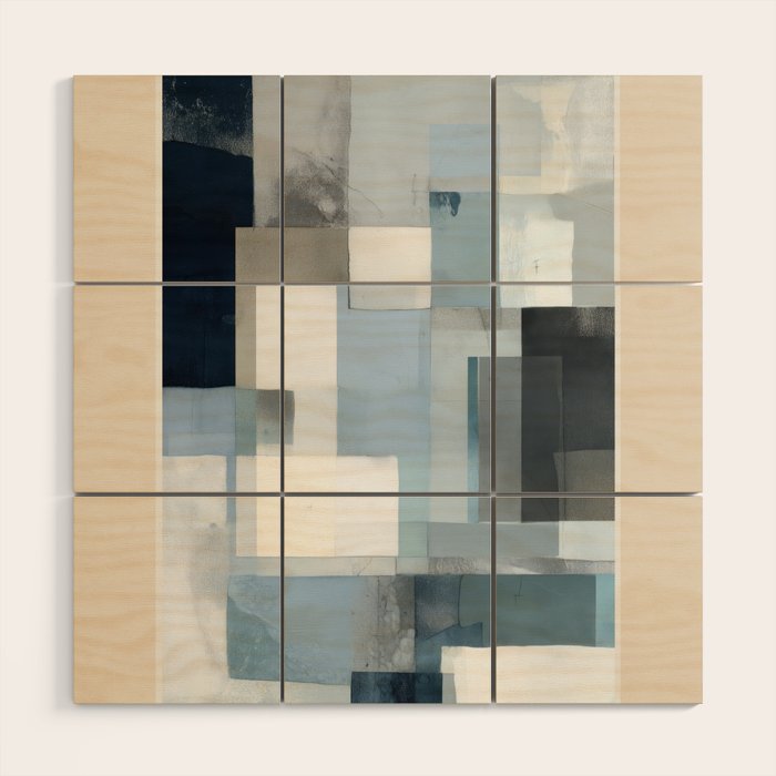 Soft Blue Forms III Wood Wall Art Gallery Image 1