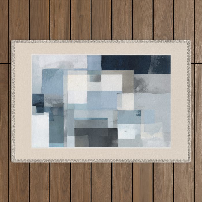 Soft Blue Forms III Outdoor Rug Gallery Image 1
