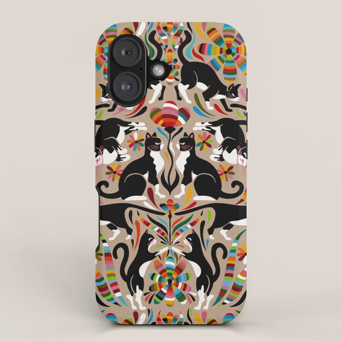 Otomi Cats - Rainbow & Tan iPhone Case Gallery Image 1