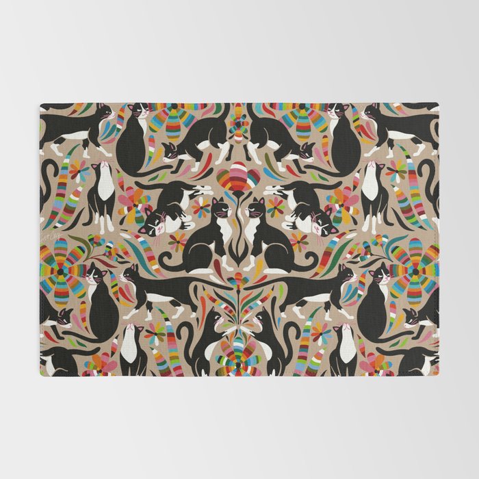 Otomi Cats - Rainbow & Tan Rug Gallery Image 2