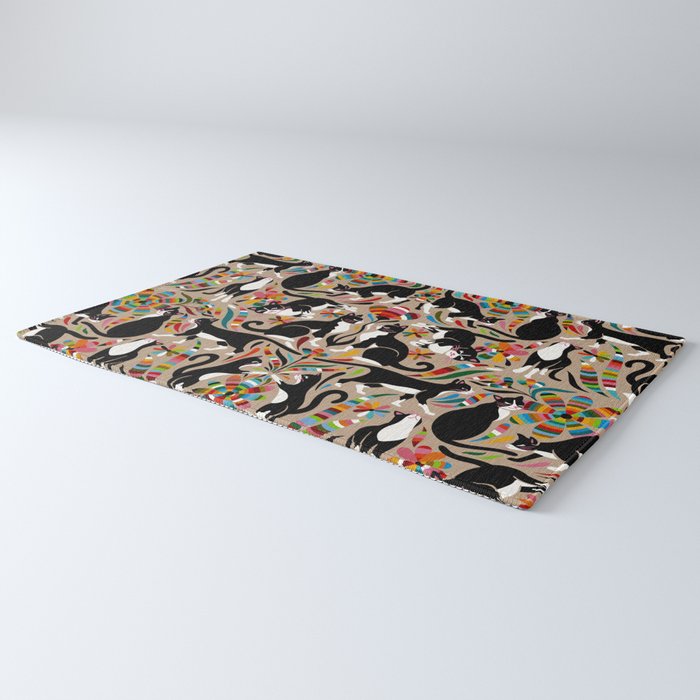 Otomi Cats - Rainbow & Tan Rug Gallery Image 3