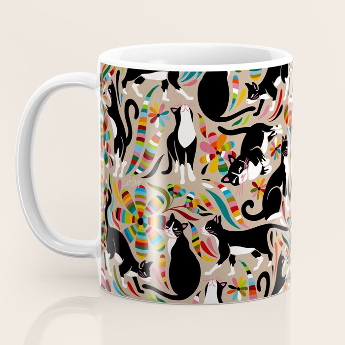 Otomi Cats - Rainbow & Tan Coffee Mug Gallery Image 3