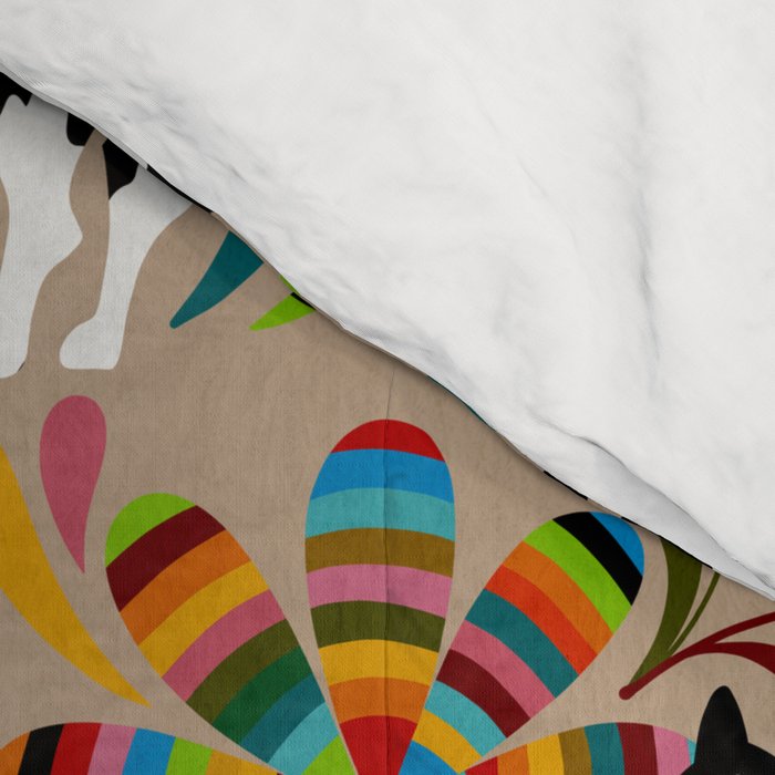 Otomi Cats - Rainbow & Tan Comforter Gallery Image 4