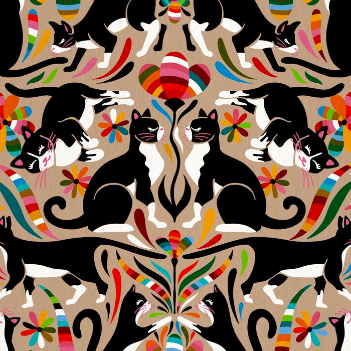 Otomi Cats - Rainbow & Tan Coffee Mug Gallery Image 2