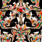 Otomi Cats - Rainbow & Tan Coffee Mug Gallery Image 2