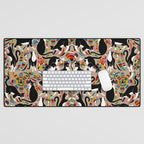 Otomi Cats - Rainbow & Tan Desk Mat Gallery Image 1