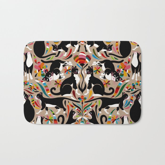 Otomi Cats - Rainbow & Tan Bath Mat Gallery Image 1