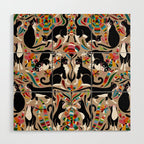 Otomi Cats - Rainbow & Tan Wood Wall Art Gallery Image 1