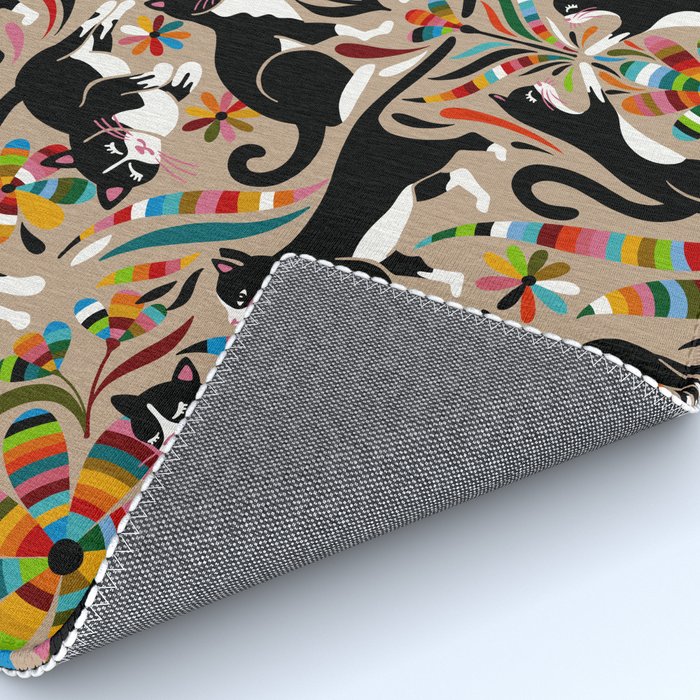 Otomi Cats - Rainbow & Tan Rug Gallery Image 4
