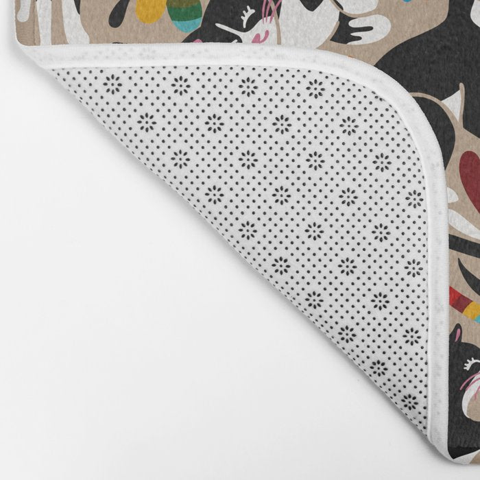 Otomi Cats - Rainbow & Tan Bath Mat Gallery Image 2