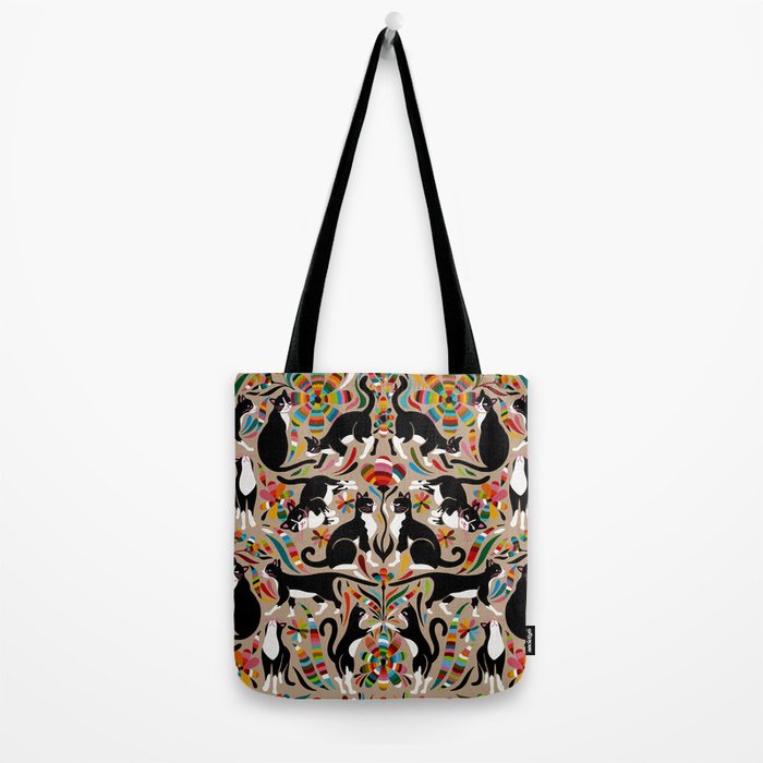 Otomi Cats - Rainbow & Tan Tote Bag Gallery Image 2
