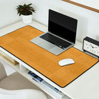 Minimal, Fine Stripe, Pattern, in Yellow Desk Mat Gallery Image 2