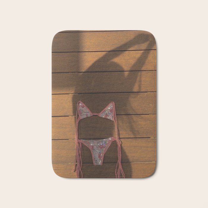 DANCING WITH THE SHADOW | collage | swim | summer | pink | girl | collage | hot | weekend | bling Bath Mat Gallery Image 1