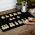 Clean as a Whistle in Black and Cream Outdoor Rug Gallery Image 2