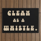 Clean as a Whistle in Black and Cream Outdoor Rug Gallery Image 1
