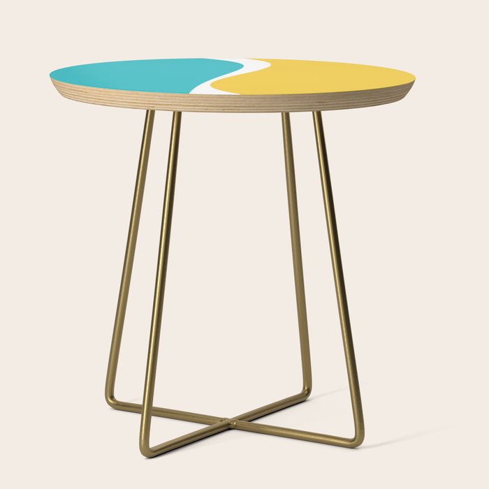 Simple Waves 2 - Turquoise and Yellow Side Table Gallery Image 1