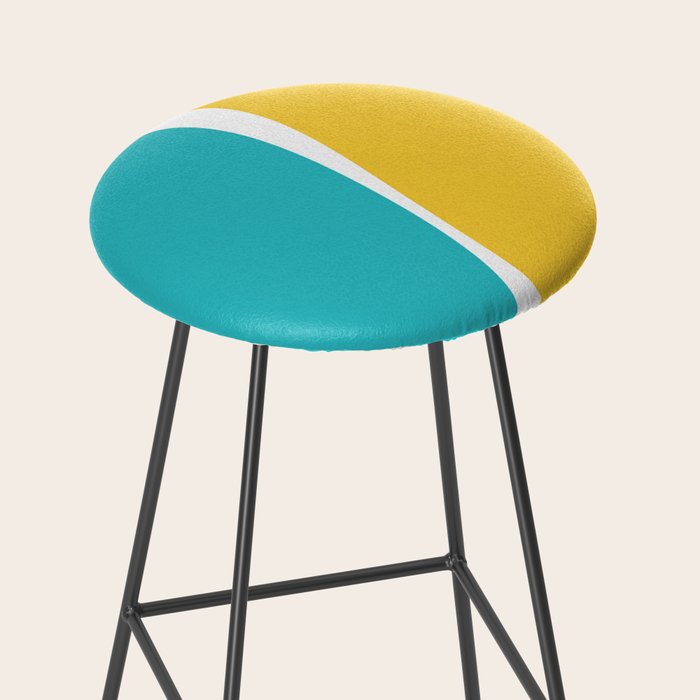 Simple Waves 2 - Turquoise and Yellow Stool Gallery Image 2