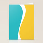 Simple Waves 2 - Turquoise and Yellow Stationery Card Gallery Image 2