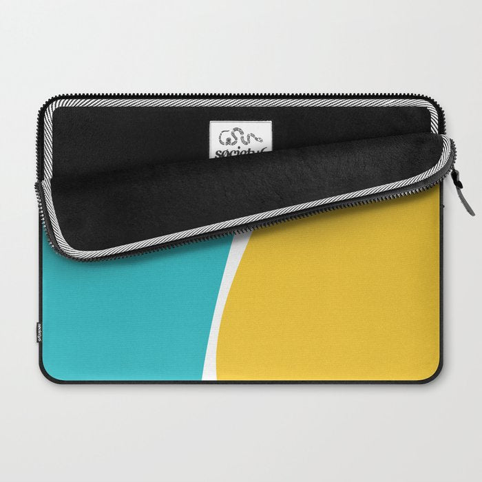 Simple Waves 2 - Turquoise and Yellow Laptop Sleeve Gallery Image 2