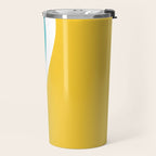 Simple Waves 2 - Turquoise and Yellow Travel Mug Gallery Image 2
