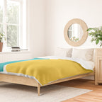 Simple Waves 2 - Turquoise and Yellow Duvet Cover Gallery Image 2