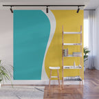 Simple Waves 2 - Turquoise and Yellow Wall Mural Gallery Image 1