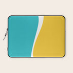 Simple Waves 2 - Turquoise and Yellow Laptop Sleeve Gallery Image 1