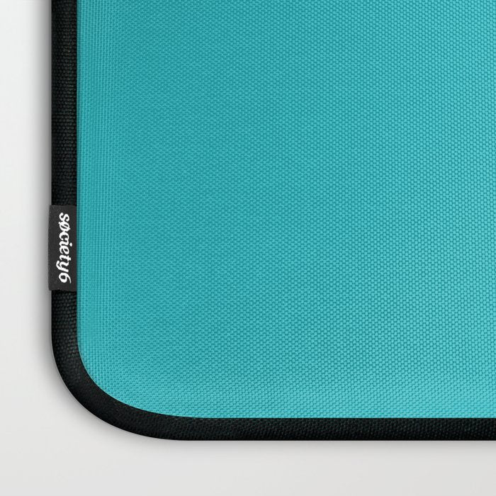 Simple Waves 2 - Turquoise and Yellow Laptop Sleeve Gallery Image 3