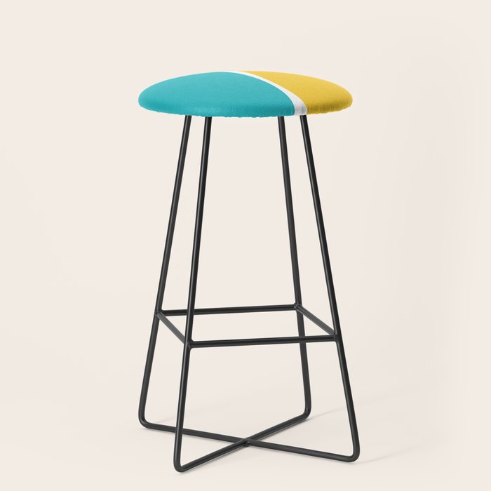 Simple Waves 2 - Turquoise and Yellow Stool Gallery Image 1