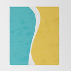 Simple Waves 2 - Turquoise and Yellow Throw Blanket Gallery Image 2