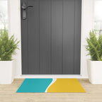 Simple Waves 2 - Turquoise and Yellow Welcome Mat Gallery Image 3